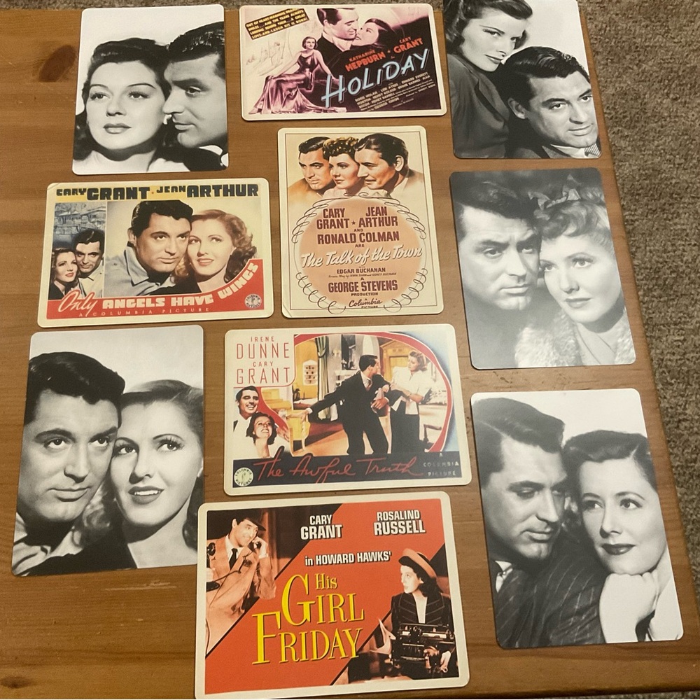 Cary Grant vintage 10 Postcards 5 black and white and 5 colored from old movies